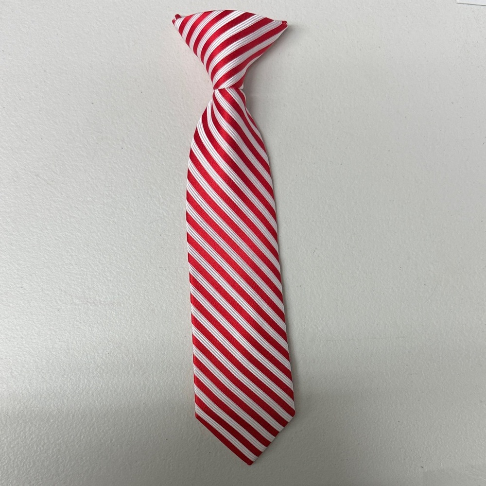 Jacob Alexander Young Boys' Candy Cane Stripe 11 inch Pre-Tied Clip-On Neck Tie